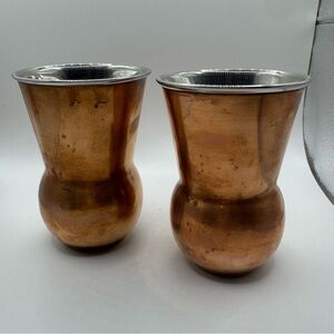 Set of 2 Copper & Stainless Steel Mint Julep Cups